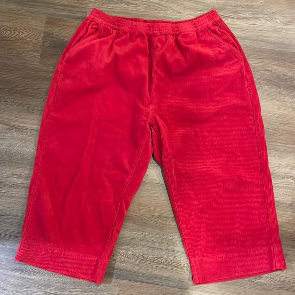 Shiny By Nature Red Corduroy Pants 100% 2XL